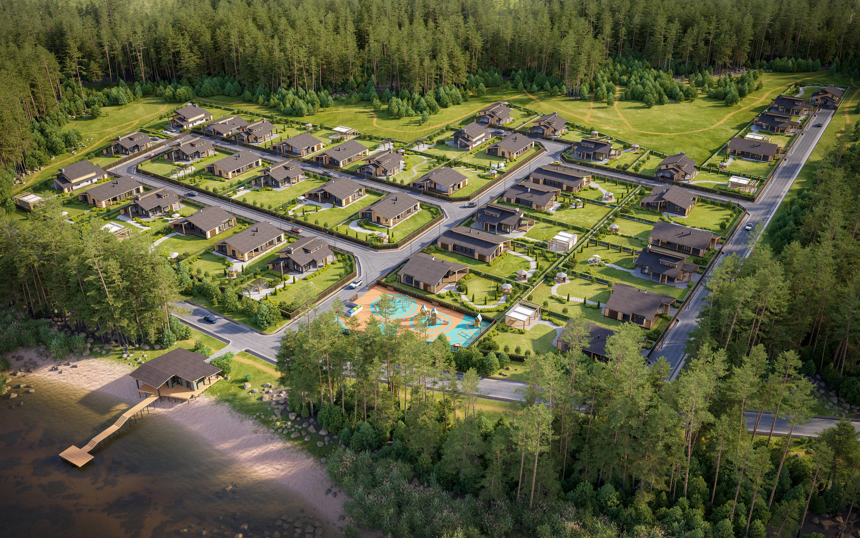 Village 1 main architectural visualization image
